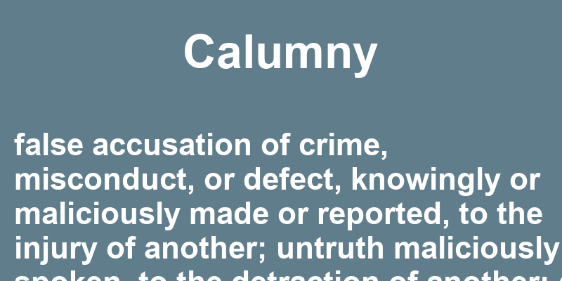 Definition of calumny