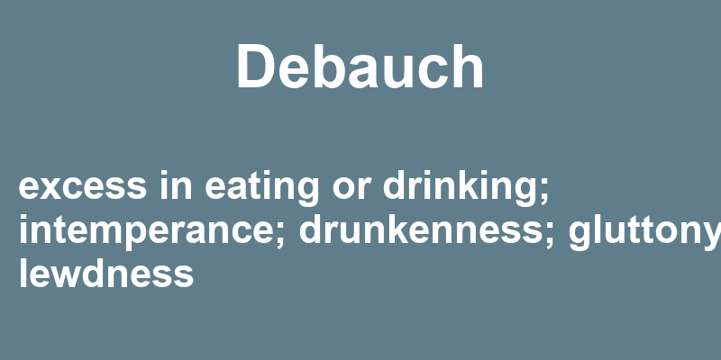 Definition of debauch