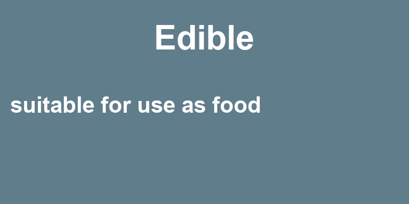 Definition of edible