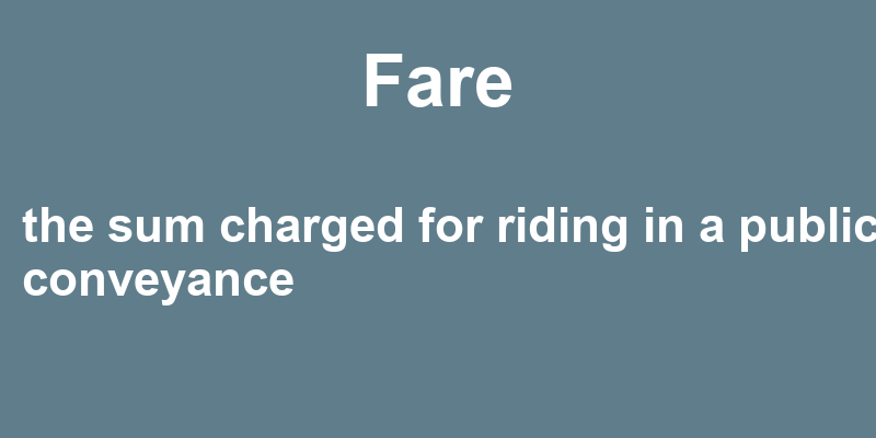 Definition of fare