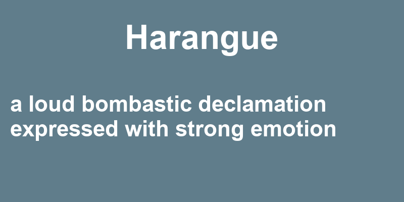 Definition of harangue