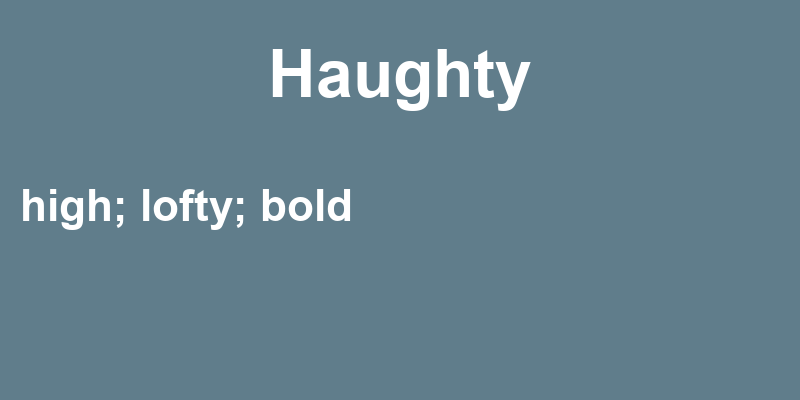 Definition of haughty