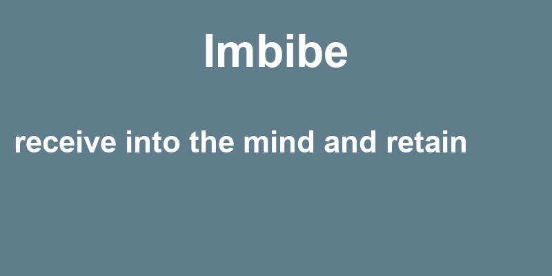 Definition of imbibe