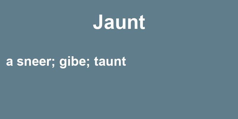 jaunt definition used in a sentence