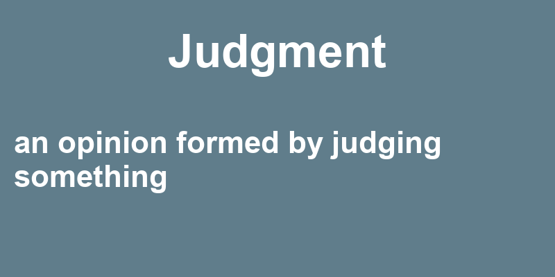 Definition of judgment