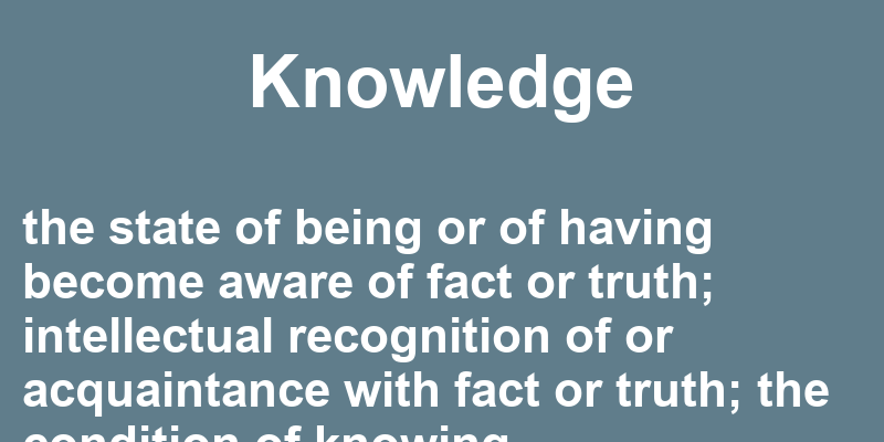 Definition of knowledge