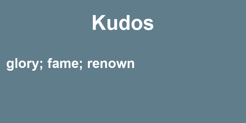 Definition of kudos