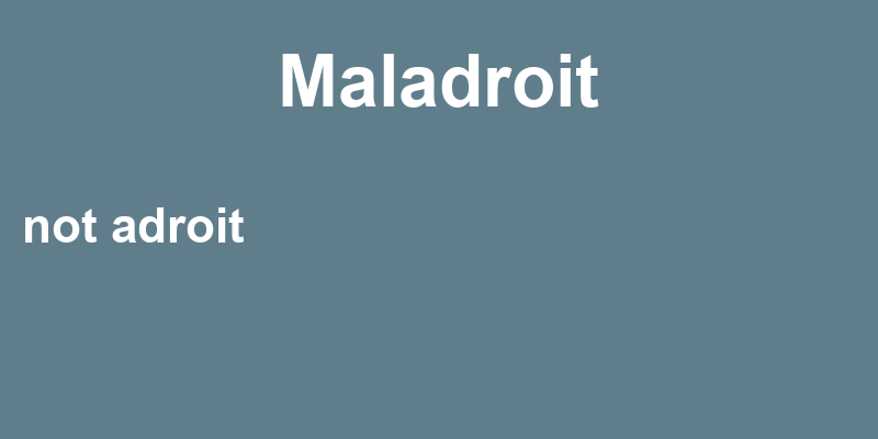 Definition of maladroit