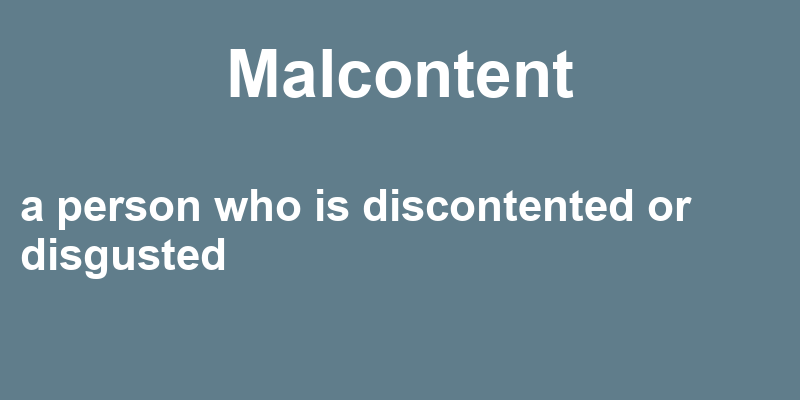 Definition of malcontent