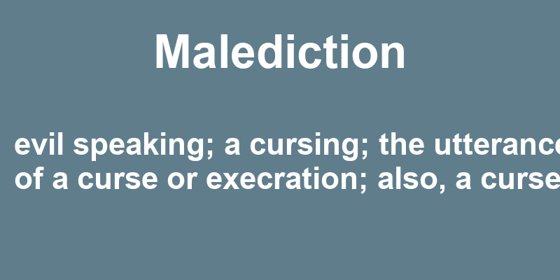 Definition of malediction