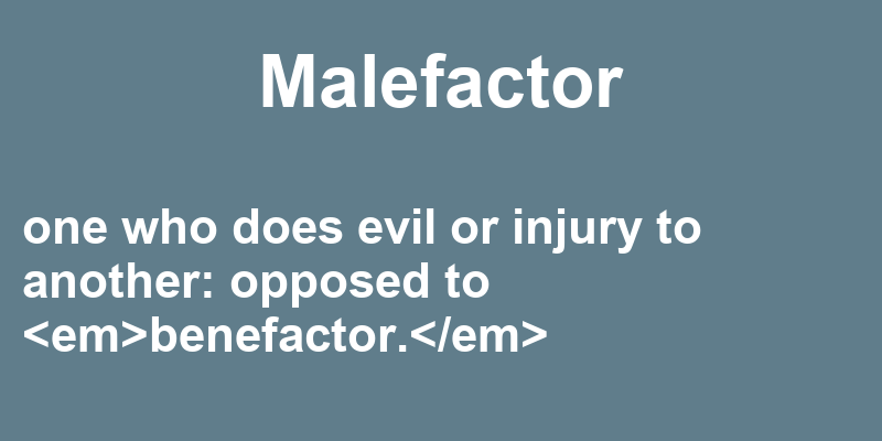 Definition of malefactor