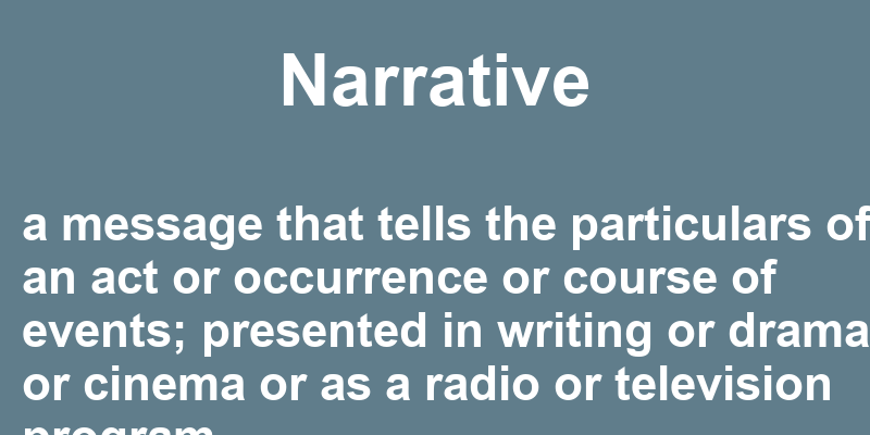 Definition of narrative