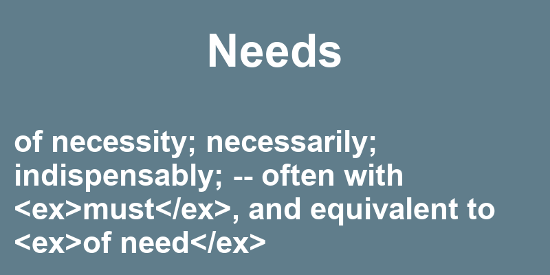 Definition of needs