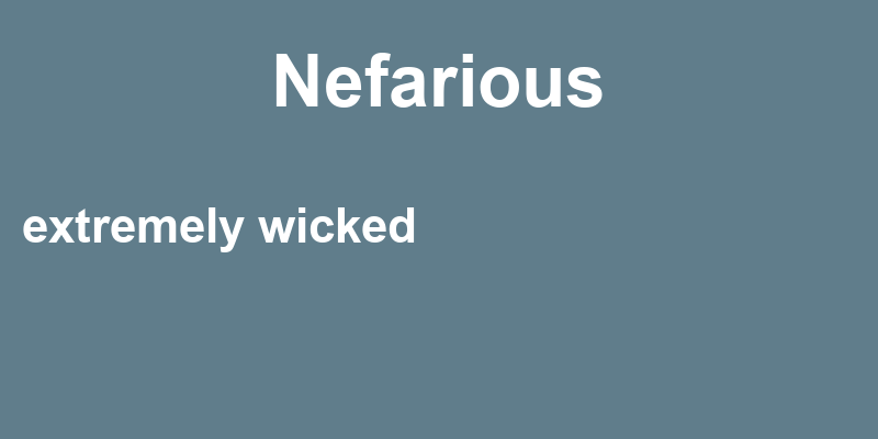 Definition of nefarious
