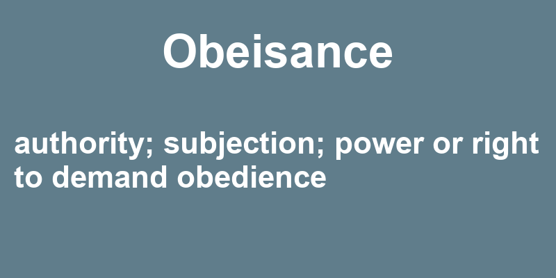 Definition of obeisance