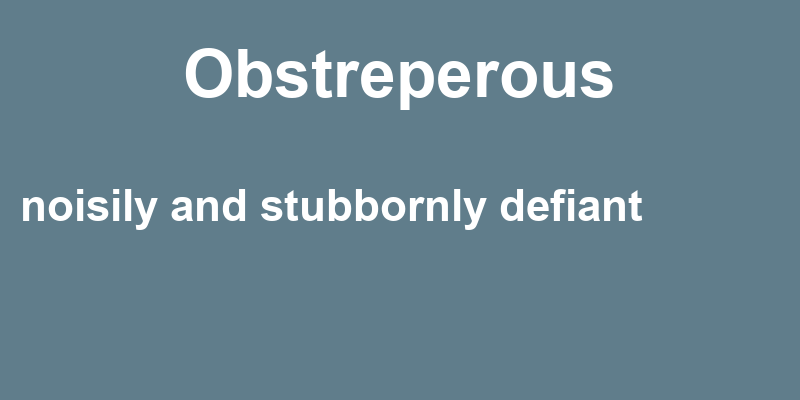 Definition of obstreperous