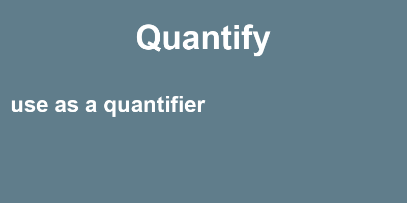 Definition of quantify
