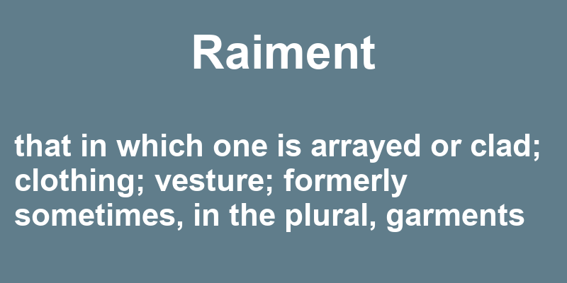 Definition of raiment