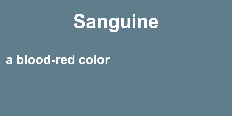 Definition of sanguine