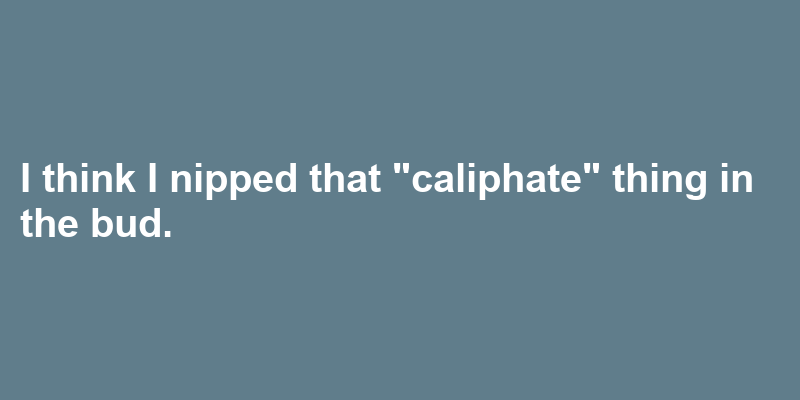A sentence using caliphate