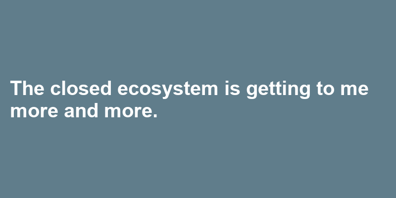 A sentence using ecosystem
