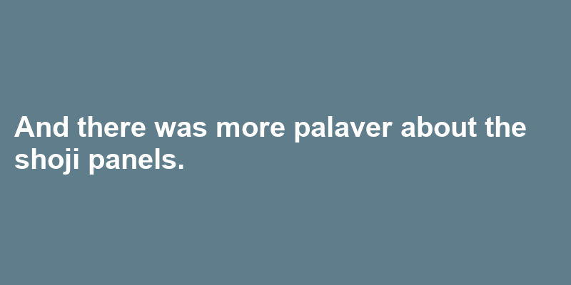 A sentence using palaver