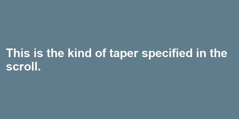 A sentence using taper
