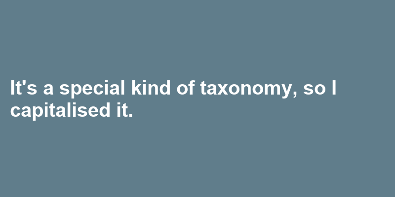A sentence using taxonomy