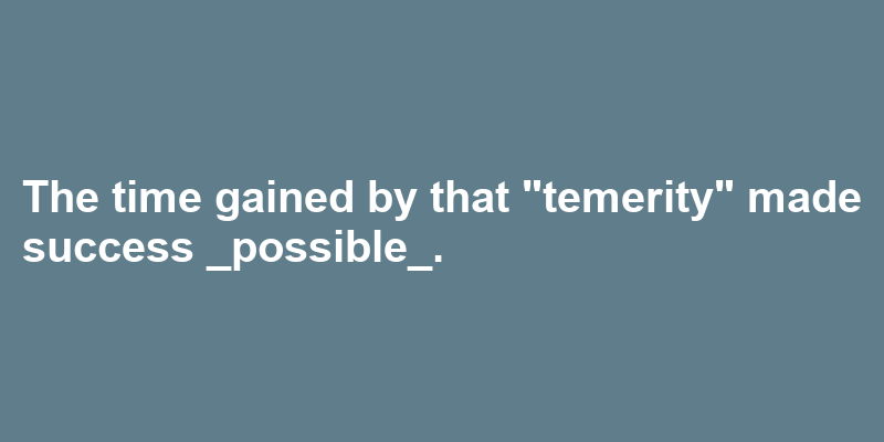 A sentence using temerity