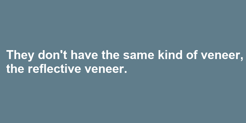 A sentence using veneer
