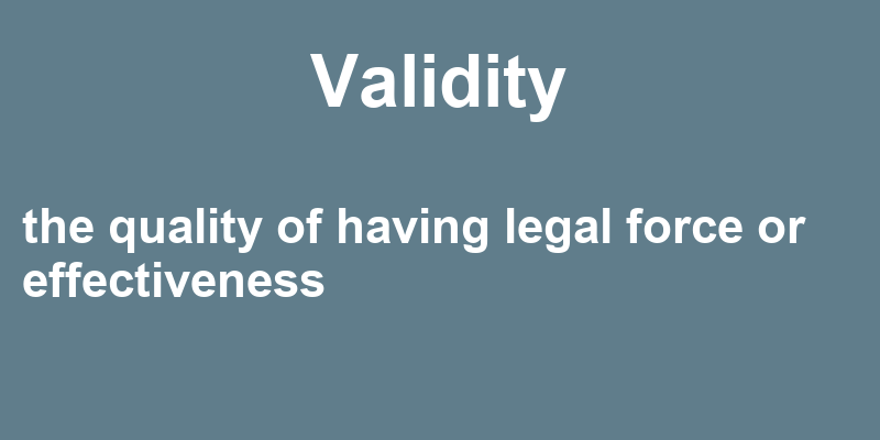 Validity Term Definition