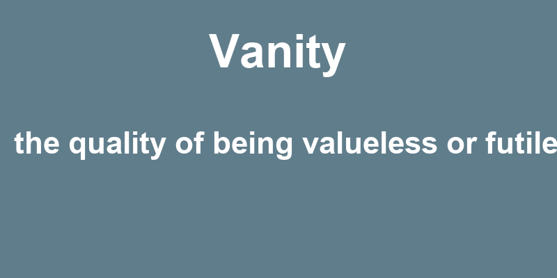 Definition of vanity