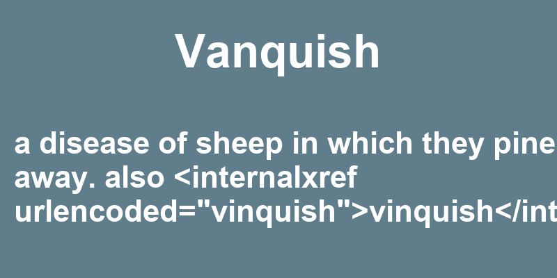 vanquish definition sentence