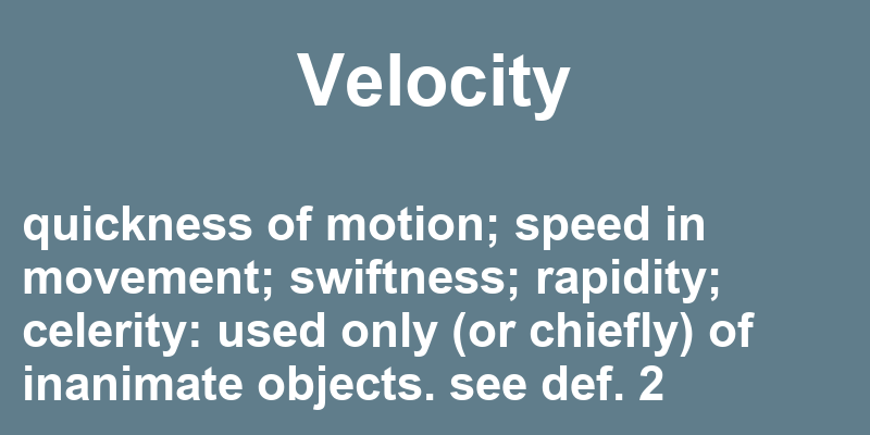 Definition of velocity