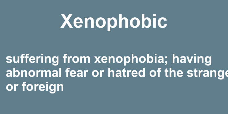 Definition of xenophobic